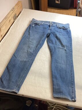 7 For All Mankind Straight Leg Jeans — Medium Blue Denim